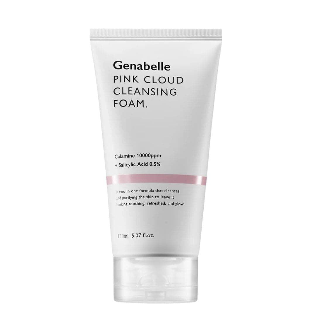 Genabelle - Pink Cloud Cleansing Foam - Gentle Moisturising Facial Cleanser with Salicylic Acid and Calamine Powder