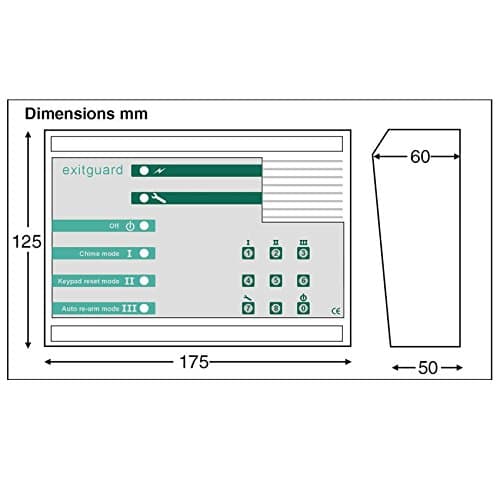 EX204 Battery Powered Exit Guard with Integral Keypad Control, Grey