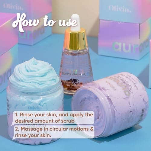 Olivia Beauty Natural Body Scrub for Women – Exfoliating Sugar Scrub for Sensitive Skin, Moisturizing Polish for Bikini Area, Buttocks & Breasts – Gentle Exfoliant for Radiant, Smooth Skin – 8 Oz