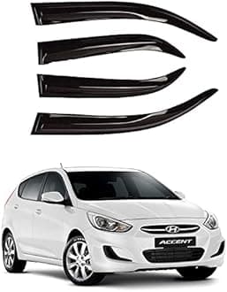 ROYALTECH Premium Non-Breakable Car Window Door Visor/Rain Guard/Wind Deflector Compatible for (Hyundai Accent)