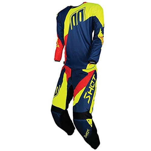 Shot Race Gear Devo Alert Blue, Red & Yellow Jersey/ Pant Combo - Size LARGE/ 32W