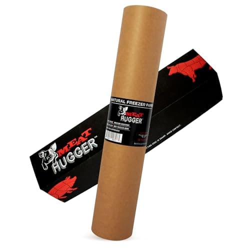Meat Hugger Natural Freezer Paper Dispenser Roll - Poly Coated Moisture Resistant Freezer Paper for Meat Wrapping - Freezer Burn Resistant - 17.25 inch by 175 feet