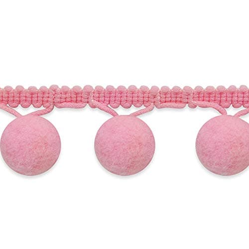 1 1/2" Bonita Pom Pom Fringe Trim Pink