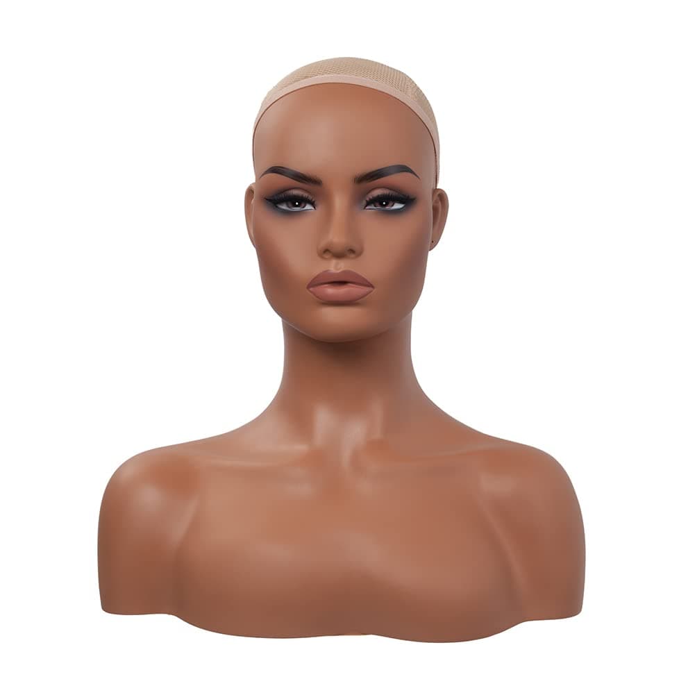 European American Model Head Display Props Mannequin Head with Shoulders Bust