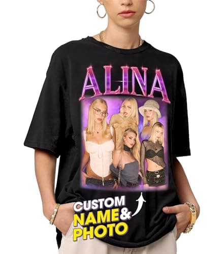 Mit & Mia Custom Bootleg Rap Tee Shirt for Boyfriend Girlfriend Custom Face Tshirt Vintage Graphic Shirt Gift Idea Birthday