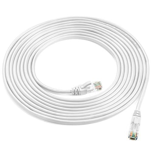 AURUM CABLES 20 Feet Cat6 Snagless Network Ethernet Patch Cable - White - 5 Pack
