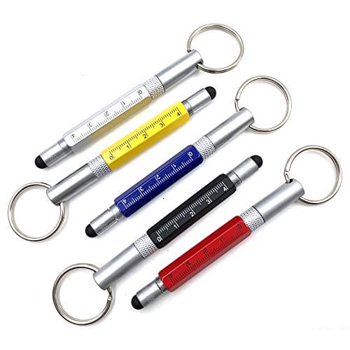 Longjet Multifunction Ballpoint Pen, 6 In 1 of Ball Pen, Stylus, Screwdriver, Scale，Keychain, 1 Pack (Black)