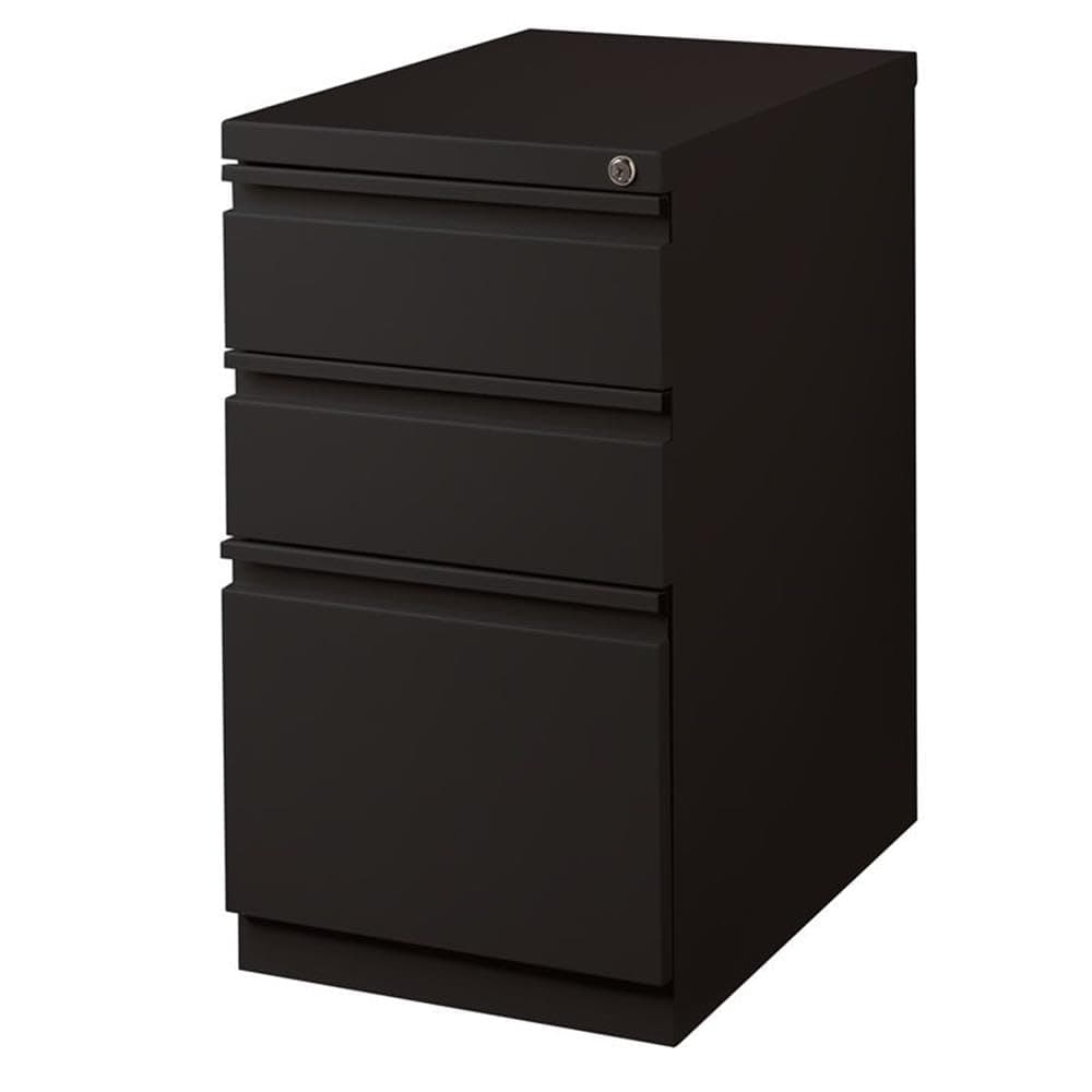 Hirsh 23-in Deep Mobile Metal Pedestal 3-Drawer Box/Box/File Black