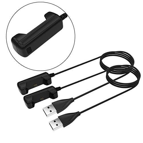 KingAcc for Fitbit Flex 2 Charger (2PCS) with Reset Button, 3Foot/1meter USB Charger Charging Cable for Fitbit Flex 2(Black)