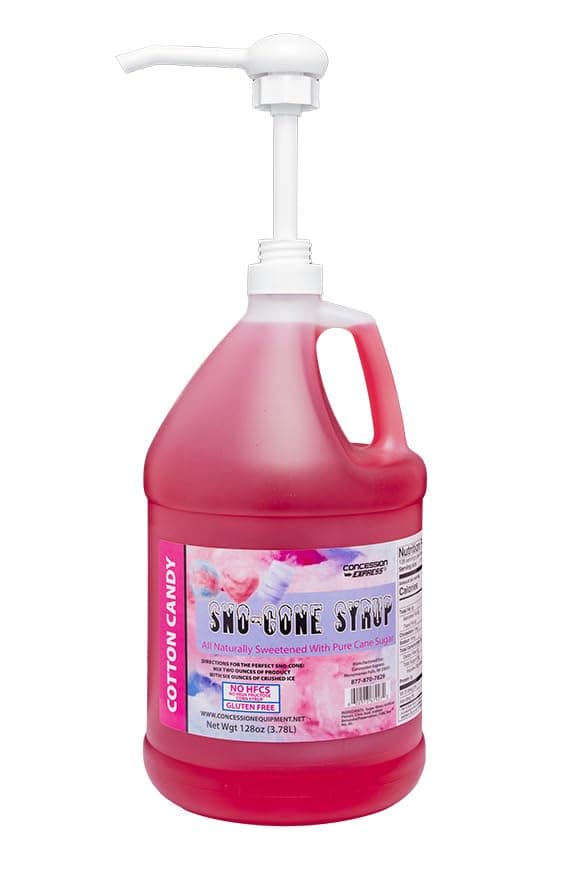 Pure Cane Sugar Sno-Cone Syrup w/pump (Cotton Candy)