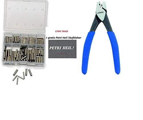 Crimp sleeves set with pliers, 210 pieces