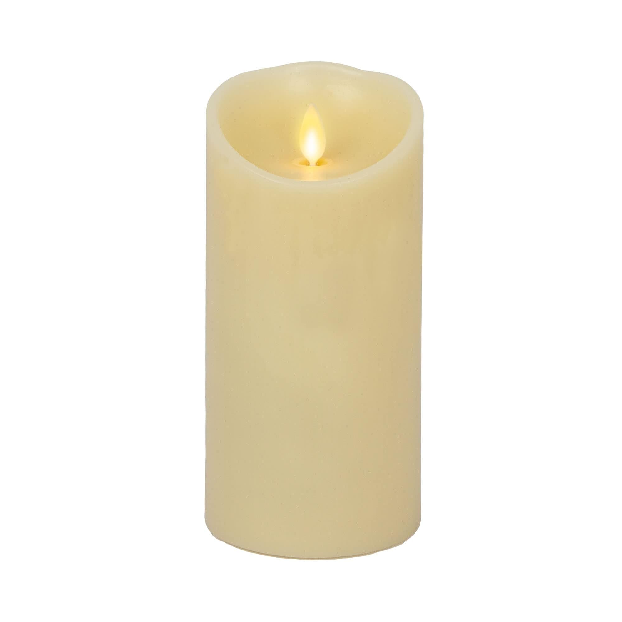 Luminara Flameless Candle - Vanilla Scented Ivory Wax Pillar - 18cm 3 Pack