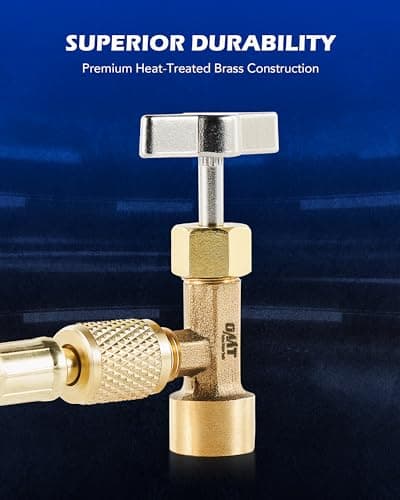OMT R134a Can Tap Punk Style R134a Refrigerant Dispenser with Tank Adapter for 1/4" and 1/2" AC Charging Hoses, Used to Refill Car, Truck, SUV, and Other Air Conditioning Systems