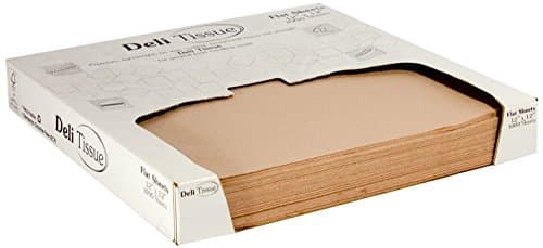 RestaurantWraps.com Unwaxed Menu Tissue, 12" x 12", Natural Kraft (10 Packs of 1000 Sheets)