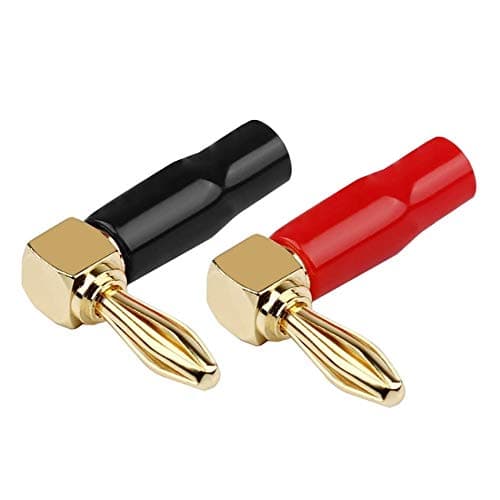 Goaycer 24k Gold Plated 90 Degree Banana Plugs