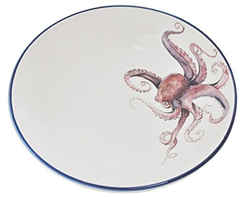 Nautical Octopus/Kraken/Squid Ocean Serving Bowl- by Abbiamo Tutto -Made In Italy -Hand Painted