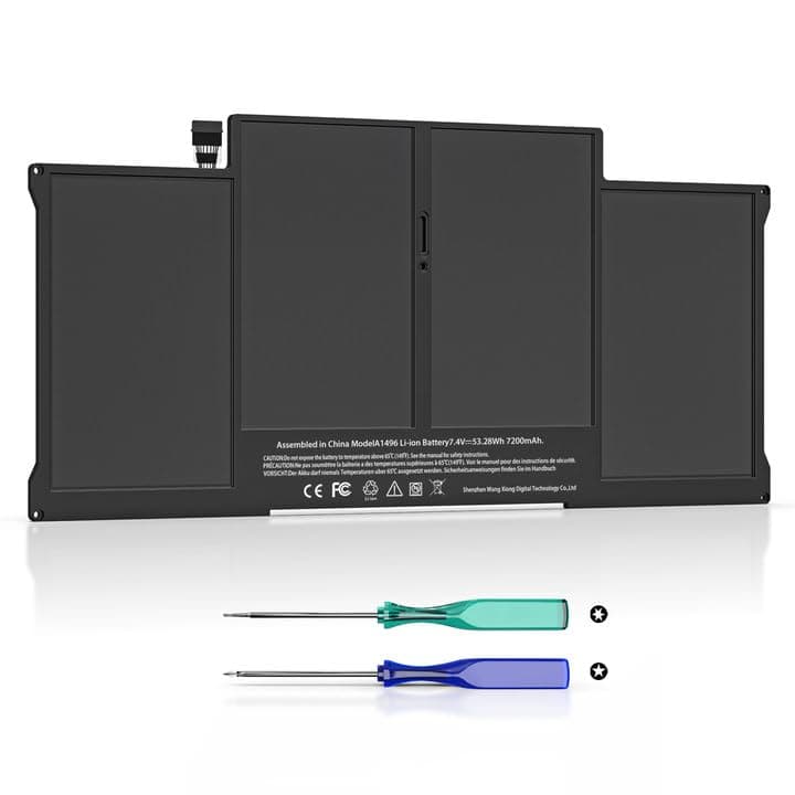 A1466 Battery Compatible with MacBook Air 13 inch A1466(Mid 2012, Mid 2013, Early 2014, Early 2015,2017) A1369(Late 2010, Mid 2011 Version) 7200mAh fits A1496 A1405 A1377 [Upgraded 3.0]