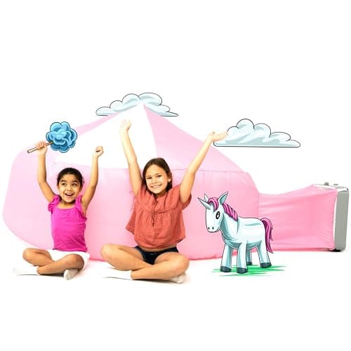 Air Fort Build A Fort in 30 Seconds, Inflatable for Kids, Pink/White