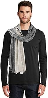 GERINLY Color Block Spring Scarf for Men Long Neck Wraps Shawl Urbanstyle Scarf Gift for Men, Blackgraybeige, M