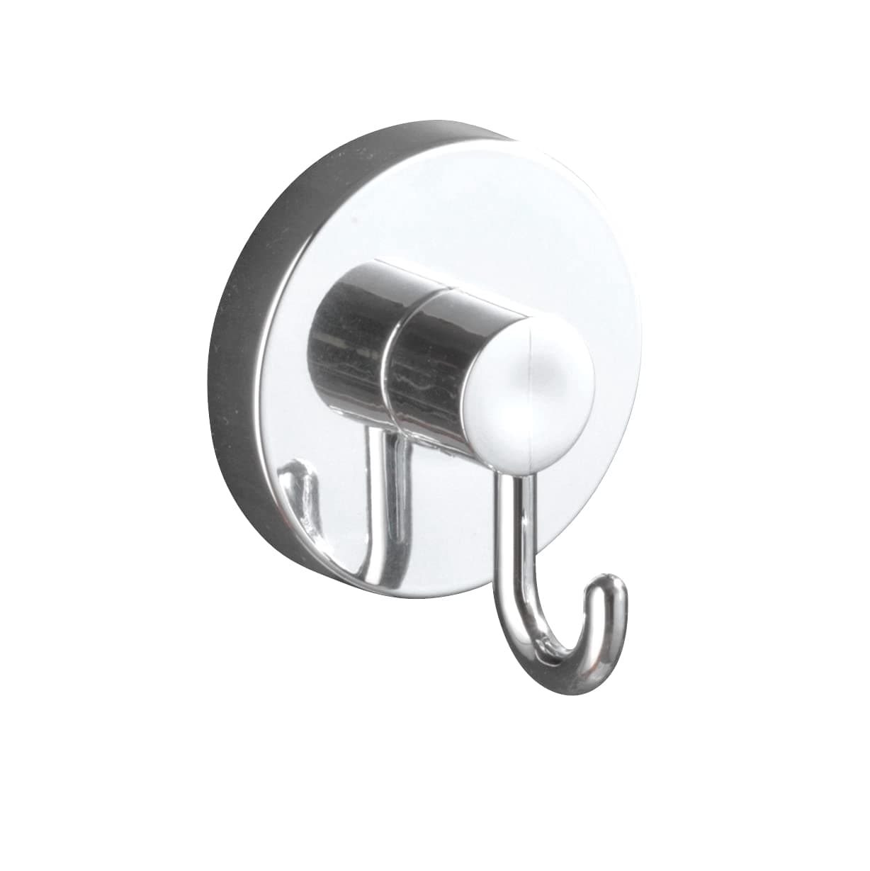WENKO, Vacuum-Loc® Bathroom Hook Set of 2, Plastic ABS, Bath & Shower Towel Drying Hooks, Heavy Duty, Easy Install with No Drilling, 6x7x4.5cm, Chrome