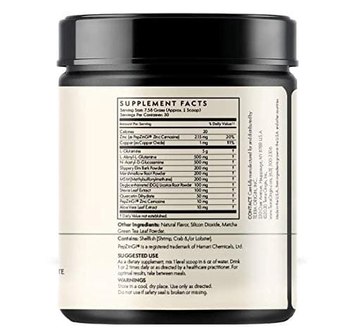 Healthy Gut Matcha Green Tea | 3-Pack, 90-Servings (Three, 30-Serving Tubs) with L-Glutamine, Zinc, Glucosamine, Slippery Elm Bark and More!