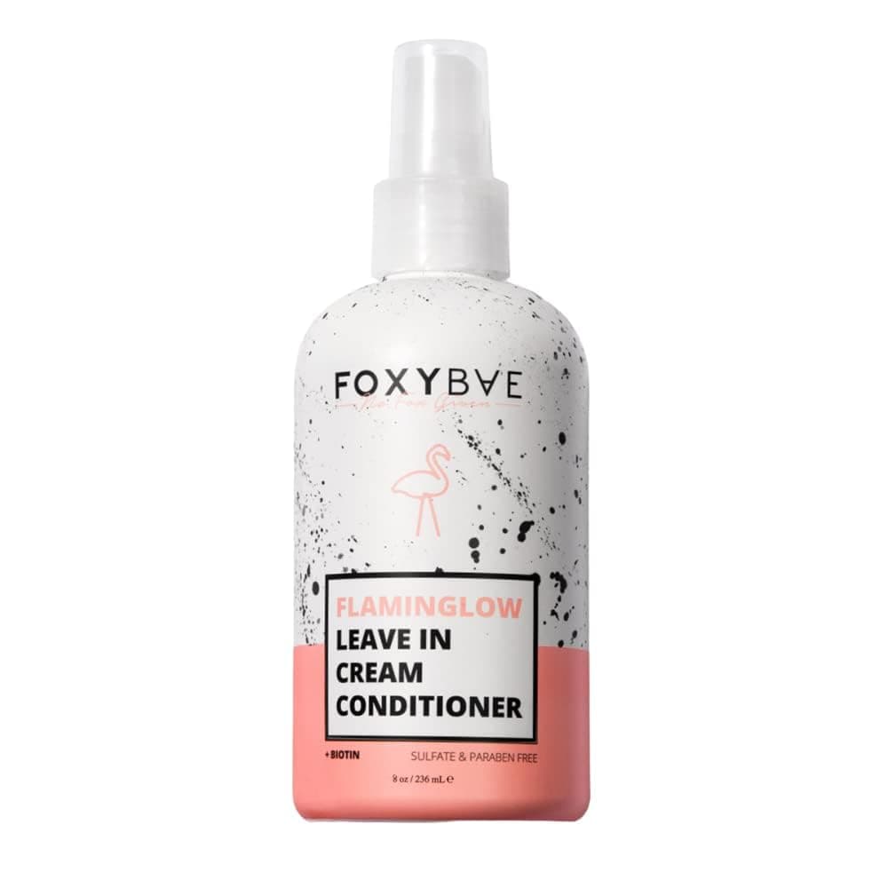 FoxyBae Leave In Conditioner Spray - with Biotin - Hair Detangler for Dryness & Damage - Hydrating, Conditioning, Detangling - Flaminglow - 8 Fl Oz