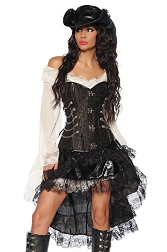 Mullet Flounce Skirt In Pirate Look For Mardi Gras And Carnival A13242 - BLACK, 16