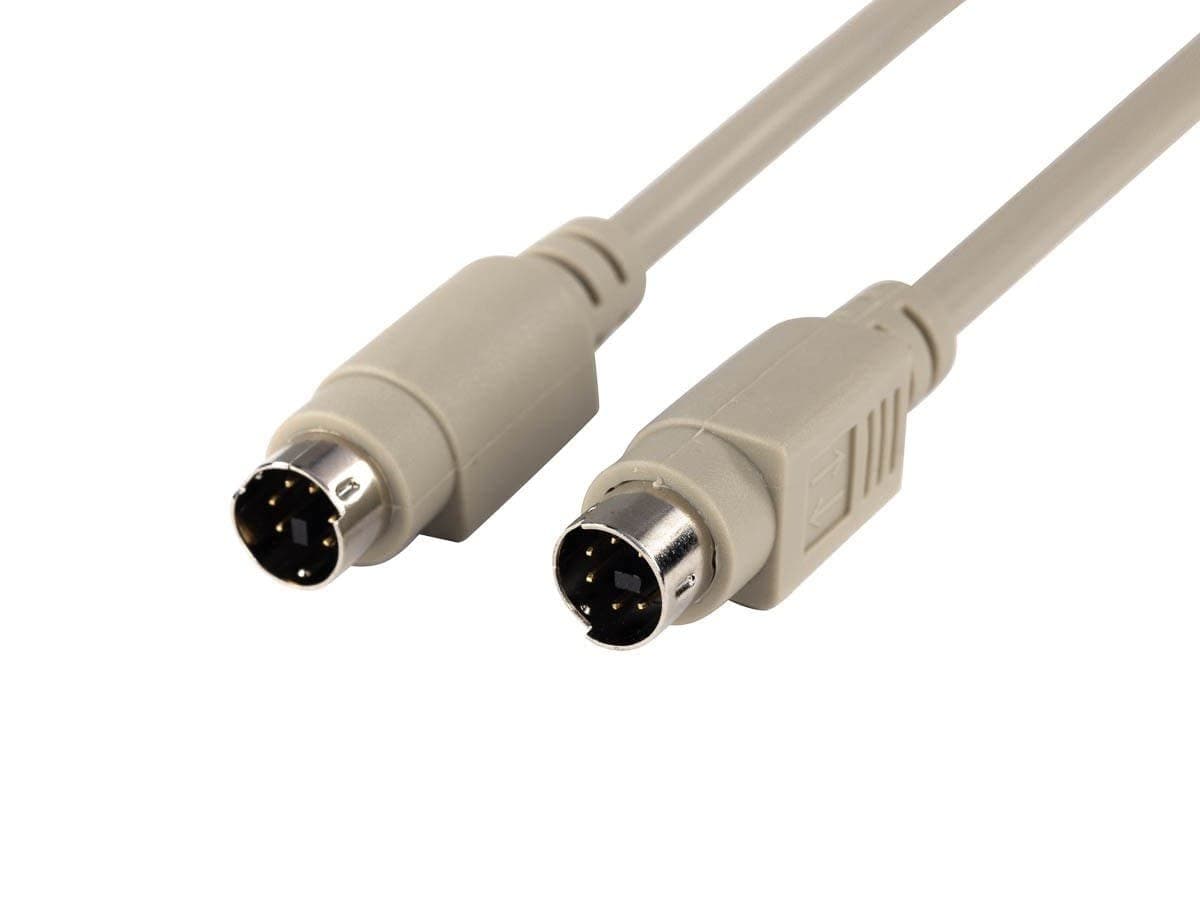 Monoprice PS/2 Keyboard/Mouse Connector Male to Male Cable - 3M (10Ft) 6-Pin Mini-DIN Connection
