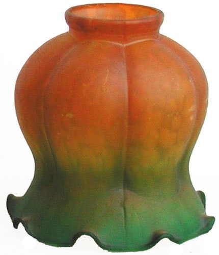 Replacement Glass Shade for Lamps and Chandeliers Liberty Design (Orange Green)