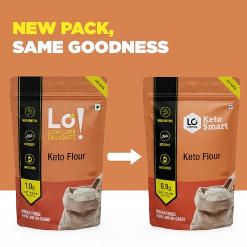Lo! Low Carb Delights Keto Flour, 1G Net Carb Per Roti, Extremely Low Carb Keto Atta, Lab Tested Keto Food Products For Keto Diet 1 Kg (Pack Of 1)
