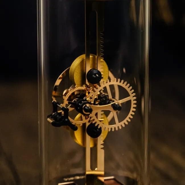 Oscilloglass Mechanical Hourglass by Kokusai - 11cm Walnut & Brass - 3 Minute Timer - Beautifl Home Decor, Desk Toy