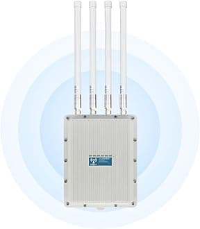 KuWFi WiFi 6 Wireless AP Router WiFi Extender Signal Booster Outdoor Indoor Long Range 360-degree omnidirectional Access Point WiFi Dual Band 1800Mbps Supports AP/Gateway/Repeater