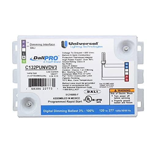 Universal C132PUNVDV3 Dali CFL Digital Dimming Ballast, 3% - 100%, 120/277V