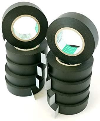 TAEYOUNG OEM TAPE EG10B - NO-RESIDUE AUTOMOTIVE PVC TAPE <10 ROLLS of 3/4" x 82ft roll> (19MM x 25M,Wire Harness Adhesive,PVC,BLACK)