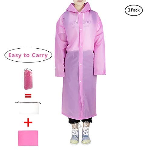 EnergeticSky EVA Portable Raincoat,Reusable Rain Poncho with Hoods and Sleeves,Non-Toxic,No Plastic Smell,Environmentally Friendly,Light Weight and Perfect for Outdoor Activities.