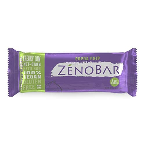 ZenoBar Keto Low Carb Energy Bar, 1.6 oz (Cocoa Chip, 12-Pack): Vegan, Whole Foods, Low Glycemic, Perfect for Keto, Diabetic, and High Fat Diets