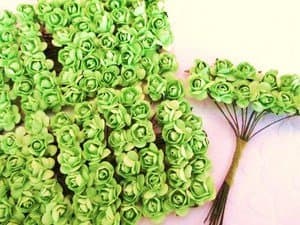 Green Mini Paper Roses (144 Count)