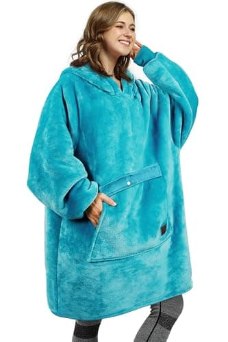Catalonia Oversized Blanket Hoodie Sweatshirt, Wearable Sherpa Lounging Pullover for Adults Women Men