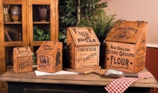 Vintage Adverstising Canister, Set of 4