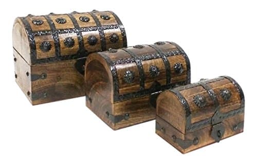 SAILORS SPECIAL SH23353S Chest Set of 3 Christmas & Thanks Giving Nested Pirate Chest Set, Fetching & Long-Lasting Home Decor,Gifts,
