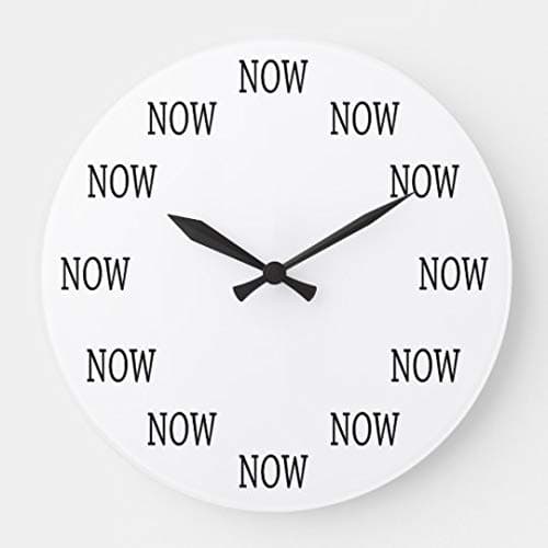 The Time is Now Wall Clocks Large Decorative Silent Non-Ticking Wood Clock for Women 16 Inches