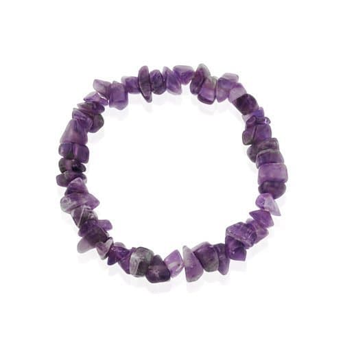 Silver IceGenuine Amethyst Chip Stone Bracelet