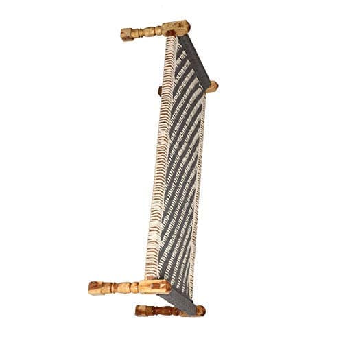 Reme Hand Knitted Wooden Single Size Cot Charpai Bed- Multicolour