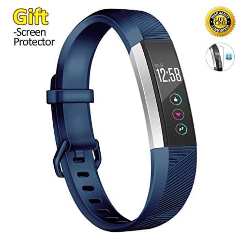 JOMOQ Replacement Bands Compatible for Fitbit Alta, Alta HR and Ace, Soft Customised Waterproof Adjustable Sport Rubber Smartwatch Strap Wristbands Small Large Women Men.