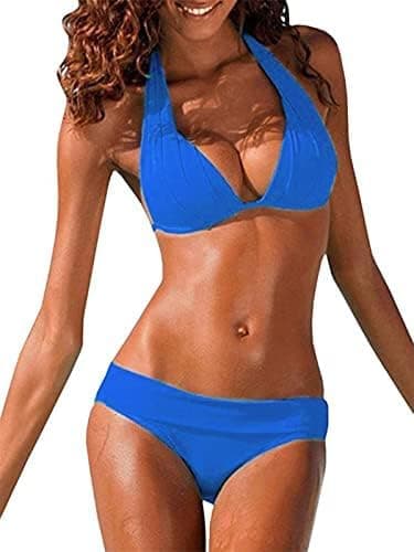 Womens Halter Padded Top Push up Bikini Set Two Piece Bathing Suit