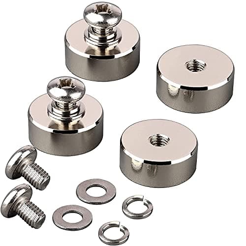 ULIBERMAGNET 4 Pack 40kg Strong Round Neodymium Magnets with M8 Female Thread, Powerful Detachable Magnetic Holder for Lighting, Tools, Equipment with Bolt