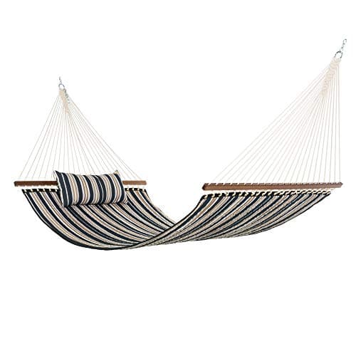 Castaway Hammocks Large Quilted Hammock with Pillow - Brown and Black