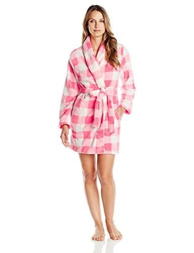 Dearfoams Women's Dearfleece Short Shawl-Collar Robe