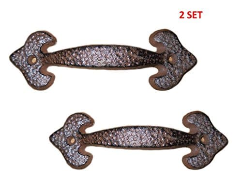 Starworld- 2Set Heavy Cast Iron Antique Style Rustic Arrow Barn Handle, Gate Pull, Shed Door Handles 6.75" Long Rust Brown Finish