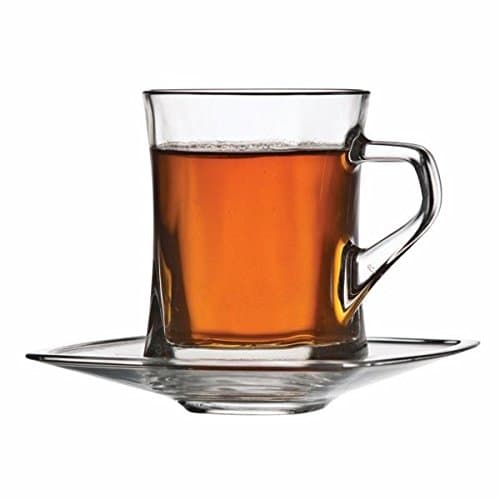 Clear Glass Mugs and Handle 250 ml Bling, Latte Tea Hot Chocolate, Set of 2